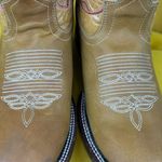 Longhorn Tan Heeled Western Boots with Square Toe and Stitched Pattern Size 24 Photo 4