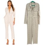 Free People Set The Tone Jumpsuit Eyelet Coveralls Ivory Cream Size US 12 Photo 1