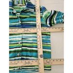 MISSES CHOICES WHT GRN BLUE STRIPE LIGHTWEIGHT DENIM JEAN COTTON JACKET SZ S Green Photo 5