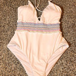 Bar III  White One Piece Swimsuit Medium Ruffle Trim‎ New with Tags Photo 0