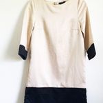 H&M Champagne and black Silky Mod Mini Dress sz 4 Photo 0