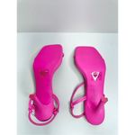 AQUA Sandals Womens Size 8.5 Square Toe Pink Raffia Detail Slip On Heel NEW Photo 9