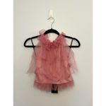 NBD  Ruffle‎ Halter Top Sleeveless Party Open Back Pink Size S NWT Photo 1