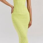 House Of CB House‎ of CB 'Nalini' Acid Lime Corset Maxi Dress NWOT size L Photo 0