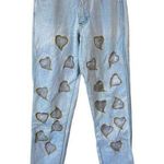 Frederick's of Hollywood  High Rise Cut our Heart Light Wash Jeans Photo 0