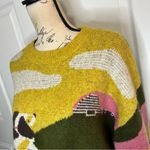 Cider  Round Neck Puppy Knitted Lantern Sleeve Crop Top Photo 2