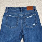 Lucky Legend Drew Mom High Rise Taper Jean 4/27 Denim Paisley Studded Frayed Hem Blue Photo 13