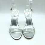 Marc Fisher  Womens Calisty Heeled Sandal Strappy Glitter Clear Silver 7.5 Photo 1