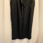 Adrianna Papell  Paperbag Black Crepe Culotte Pants Elastic Waist Tie Pleats Photo 3