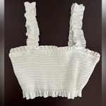 White Ruffled Smocked Top Size XS Photo 1
