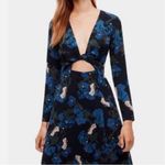 Aritzia  Wilfred Aubagne Black Blue Green Cutout Long Sleeve Midi Dress size 4 Photo 3