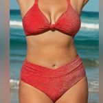 Berlook Red Lurex Kont Plus Size Bikini Set Photo 3