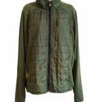 Orvis puff jacket army green long sleeve large soft shell full zip Photo 0
