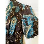 Allison Taylor 060101 Size small women blouse shirt top Brown Blue short‎ sleeve Photo 1