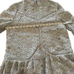 Chic Wish women's size crochet grey blouse, scalloped edges Photo 5