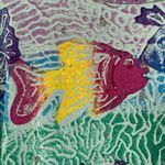 EZL Women's Vintage Green Silk Screen Fish Print Tee One Size Size undefined Photo 4