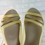 Crocs Flats Sandals Women 10 Jelly Creamy Yellow Slip On Strappy Open Toe Cutout Photo 10