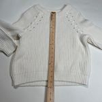 1. State  Ribbed Knit Sweater Size S Pullover  Ivory Cotton Blend Chunky Photo 2