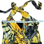 Cache Vintage  Halter Mini Dress Womens Size Small Yellow Black Photo 6
