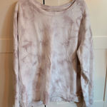 Athleta  Sundown Tie-Dye Crew Neck Sweatshirt in Pink and white size large Photo 0