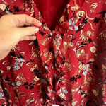 Willow & Clay Willow & Clay Red Floral Boho Blouse Size Medium Photo 3