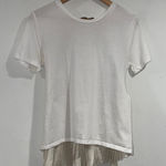 ZARA  small shirt accordian pleated back detail ivory sash belted Photo 0