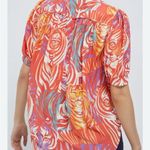 Anthropologie  Red and Orange Tiger Print women Shirt Photo 1