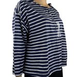Old Navy  Women Cotton Long Sleeve Top Blue White Striped Casual Size 4X Photo 3