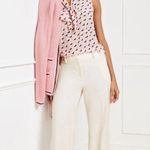 Talbots NWT  GREENWICH WIDE LEG PANTS size 8 Petite high waist full length cream Photo 3