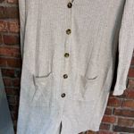 Nine Britton  womens waffle knit duster cardigan tan large Photo 1