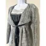 GAUDÌ Gray Open Knit Shawl Collar Cardigan Sweater Black Marled Knit Size S Photo 1