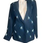 Quacker Factory Womens M Zebra All Over Embroidery Blazer Jacket Black Safari Size M Photo 0