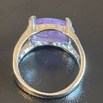 Purple amethyst gemstone S925 silver ring size 7 Photo 3