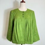 Style & Co . Lime Green Textured Floral Three Button Front Swing Jacket Size 10 Photo 0