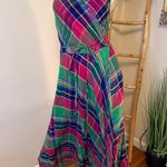 Polo Ralph Lauren Madrid Wrap Maxi Dress 8 Madras Plaid Midi Prep Coastal Pink Blue Photo 1