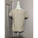 Talula  Cream Lace Floral Short Sleeve Blouse Keyhole Neck M Photo 2