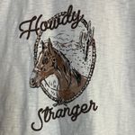Kittenish+Flag & Anthem “Howdy Stranger” Horse, Rope & Cacti White Graphic Tee. Size L Photo 1