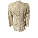 Carmen Marc Valvo Cache Gold Jacquard Jacket Evening Formal Long Sleeve Sz 8 Photo 4