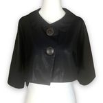 Rozae Nichols Bolero Jacket Cropped Retro Style Shiny Black Exaggerated Collar Size 4P Photo 11