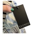 Eloquii  striped plus sized pull-on faux wrap skirt in white, black & blue. Photo 3