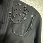 BodyRock Sport Gaga Black Crop Moto Studs and Chains Athletic Jacket Size XS Photo 4