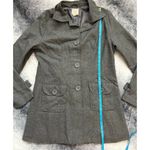 Basic Edge Clothing Gray Button Lined Pea Coat Wool Blend Women Size Medium Photo 4