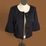 Apt. 9  Black Tie Blazer floral
embossed pattern 3/4 length bell Size 16W Photo 7