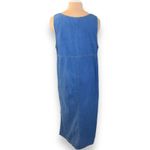 Vintage 90s Boston Classics Denim Jumper Dress Plus Size 16W Blue Jean Pocket Photo 3