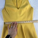 Alice + Olivia  Sz 2 Callie Mini Dress Asymmetrical Drape V-Neck Sleeveless Gold Photo 11