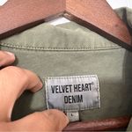 Velvet Heart Denim Long Sleeved Cropped Jacket Olive Green Cotton Size L Photo 4