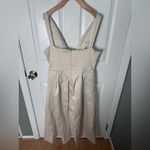 House Of CB  Paloma Vintage Cream Satin Pleated Midi Dress XL Photo 3