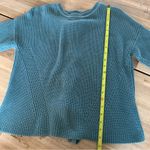 Lucky Brand  Teal Lace Up Back Pullover Sweater M Photo 3