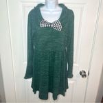 Modcloth  Emerald Green Touched by Time Ruffle Accent Buffalo Plaid Bow M NWT Photo 3