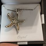 Silver crystal sea star necklace Photo 2